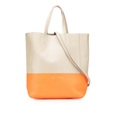 セリーヌ バーティカル カバ スモール ショルダーバッグ ハンドバッグ 2WAY ベージュ オレンジ レザー レディース CELINE 【中古】